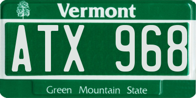 VT license plate ATX968