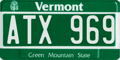 VT license plate ATX969