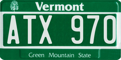 VT license plate ATX970