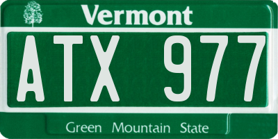 VT license plate ATX977