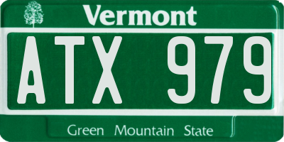 VT license plate ATX979