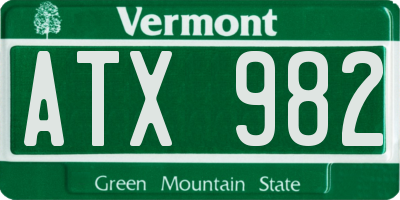 VT license plate ATX982