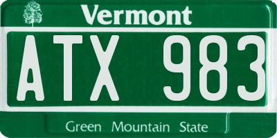 VT license plate ATX983