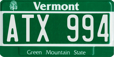 VT license plate ATX994