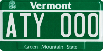 VT license plate ATY000