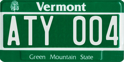 VT license plate ATY004