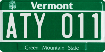 VT license plate ATY011