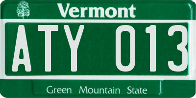 VT license plate ATY013