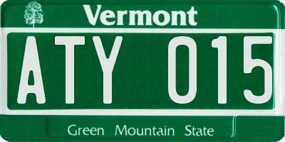 VT license plate ATY015
