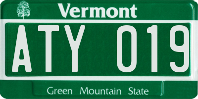 VT license plate ATY019
