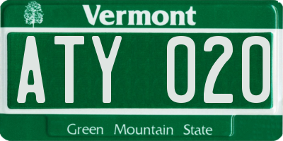 VT license plate ATY020