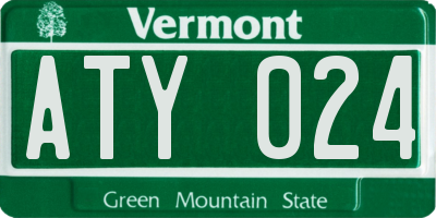 VT license plate ATY024