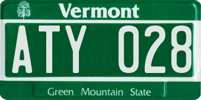 VT license plate ATY028