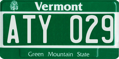 VT license plate ATY029