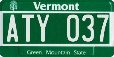 VT license plate ATY037