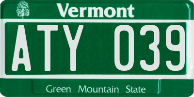 VT license plate ATY039