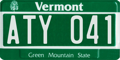 VT license plate ATY041