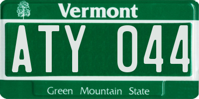 VT license plate ATY044