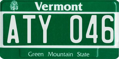 VT license plate ATY046