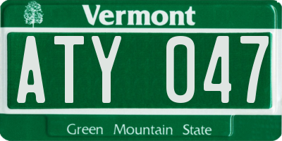 VT license plate ATY047