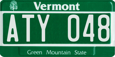 VT license plate ATY048