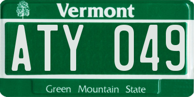 VT license plate ATY049