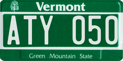 VT license plate ATY050
