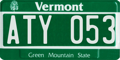 VT license plate ATY053