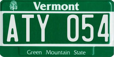 VT license plate ATY054