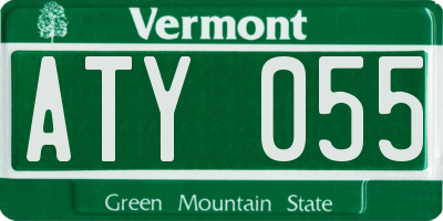 VT license plate ATY055