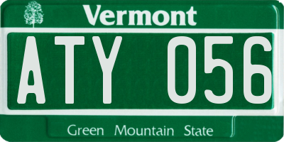 VT license plate ATY056