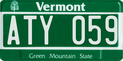VT license plate ATY059