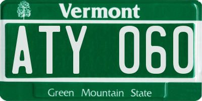 VT license plate ATY060