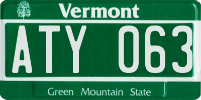 VT license plate ATY063