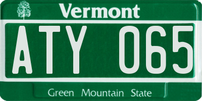 VT license plate ATY065