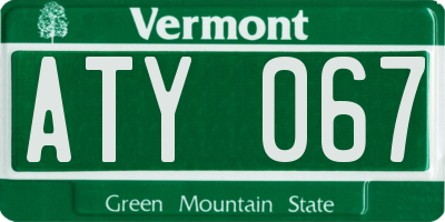 VT license plate ATY067
