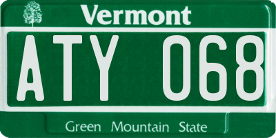 VT license plate ATY068