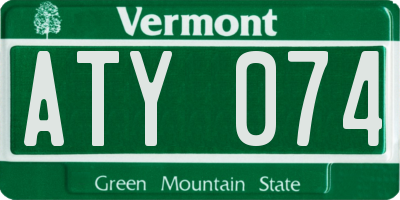 VT license plate ATY074