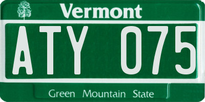 VT license plate ATY075