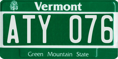 VT license plate ATY076
