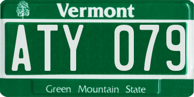 VT license plate ATY079