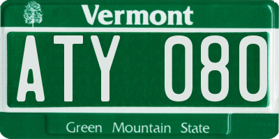 VT license plate ATY080