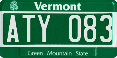 VT license plate ATY083