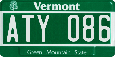 VT license plate ATY086