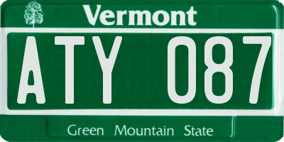 VT license plate ATY087