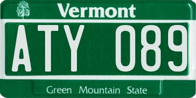 VT license plate ATY089