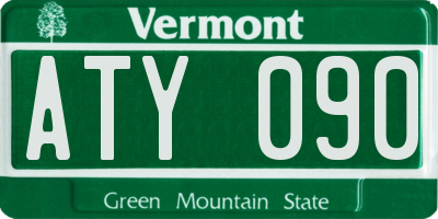 VT license plate ATY090