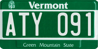 VT license plate ATY091
