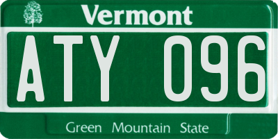 VT license plate ATY096