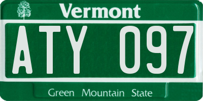 VT license plate ATY097